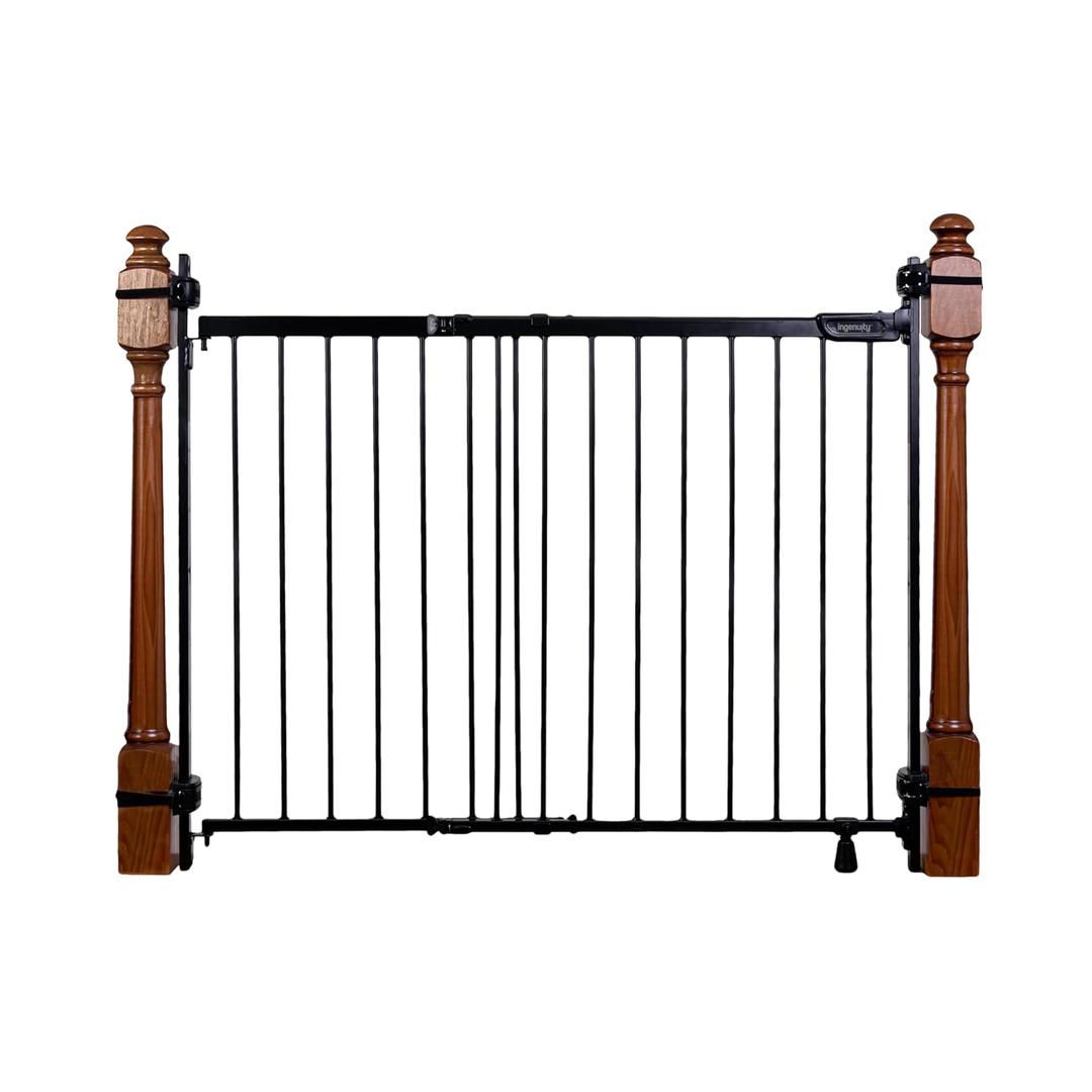 Ingenuity The Stairway+ 46W Series, Baby Gate for Stairs, Dog Gate Indoor for Banister Mount, Secure Stairway Safety Gate - Black