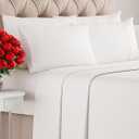 CGK Linens King 6 Piece Sheet Set - Cooling Sheets for Hot Sleepers - Hotel Luxury Bedding Set with 8-16 Inch Deep Pockets - 1 Flat & 1 Fitted & 4 Pillowcases - Soft and Wrinkle Free - Antique White