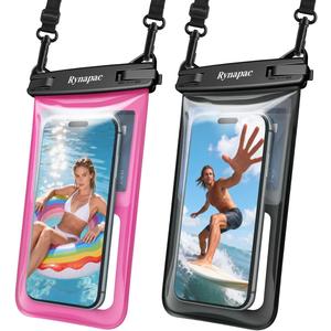 Rynapac Waterproof Phone Pouch Floating - 2Pack, [Up to 8.5''] IPX8 Waterproof Phone Case with Lanyard for iPhone 17 16 15 Pro Max, Touchscreen & Underwater Photography, Beach Essentials