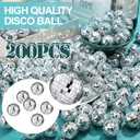 Hoolerry 200 Pcs Mirror Mini Disco Balls Ornament 1.2 Inch Mardi Gras Small Hanging Decorations Reflective Tiny Mirror Balls Ornaments for 70s 80s Disco Party, Birthday, Wedding(Silver)