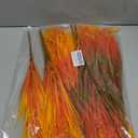 Artificial Fall Outdoor Faux Plants Decoration, 12 Bundles Fake Monkey Grass for Autumn Indoor Decor, Fall Lavender Flower Shrubs UV Resistant Bush Planter No Fade for Garden Porch Balcony(Mix) (Orange Brown)