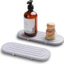 evory Instant Dry Sink Organizer,Kitchen Sponge Soap Holder Instant Dry Bathroom Organizers?Diatomaceous Fast Drying Stone Tray Rack