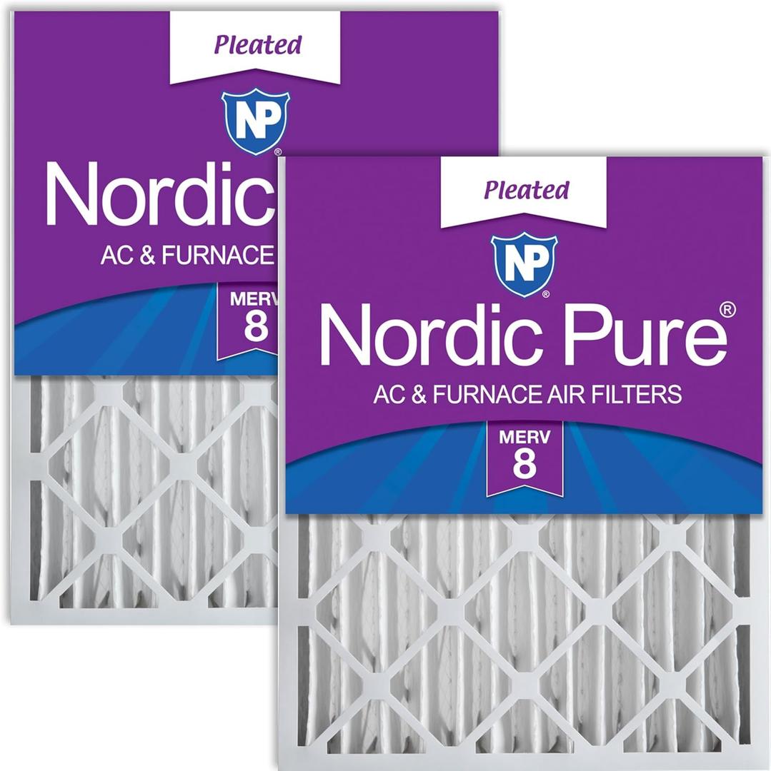 Nordic Pure 16x24x4 Pleated MERV 8 Air Filters 2 Pack