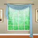 Today's Curtain, Silhouette Stripe Sheer Scarf 216", Blue, 52" W x 216" L
