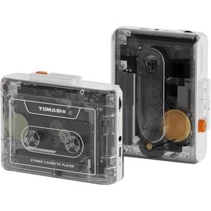 Portable Cassette Player with Bluetooth Transmitter, Cassette Stereo Player with Type-C Charging, Built-in Battery, Belt Clip, and Earphone Jack for Wireless Music Playback (White)