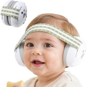 Yoofoss Baby Ear Muffs Noise Protection for Infants Up to 36 Months - Noise Cancelling Headphones for Ear Protection (Green)