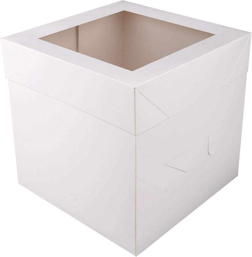 Cakebon Cake Boxes - 8x8x8 inch 12-pack - Box With Window for Birthdays, Weddings and Parties