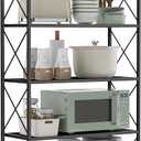 SONGMICS 5-Tier Metal Storage Rack, Shelving Unit with X Side Frames, Dense Mesh, 12.6 x 31.5 x 57.3 Inches, for Entryway, Kitchen, Living Room, Bathroom, Industrial Style, Ink Black UBSC185B01