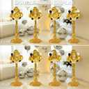 2026 Graduation Balloon Columns Kit Set of 4 Standing Balloon Stands, Class of 2026 Decorations with Gold Fringe Curtain, Graduation Party Photo Backdrop