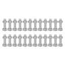 uxcell M6x30mm Square Neck Carriage Bolts with Nuts & Washers, 24Set 304 Stainless Steel Round Head Square Neck Coach Bolt Screws, Silver Tone