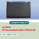 for HP Chromebook X360 11MK G3 EE Bottom Cover - Durable Lower Case Replacement with Lower cover-M49317-001