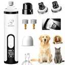 PleySyncz Upgraded Silent Dog Nail Grinder, Cordless Grooming Pro Nail Grinder with 3 Adjustable Speeds & Led Light, Painless Paws Grooming for Small Medium Large Dogs & Cats (2 Replacement Heads)
