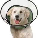 Meidosa Soft Dog Cone Collar for Large Medium Dogs, Dog Cones for Dogs After Surgery, Adjustable Dog Recovery Collar, Lightweight E-Collars for Dogs, Elizabethan Collar (L), green