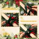 Jutom 16 Pcs 20 Inches Christmas Velvet Garland Ties Decorative Banister Twist Ties Reusable and Flexible for Xmas Light Banisters Home Stairways Railings Decoration