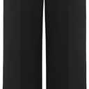 AFITNE Women's Wide Leg Work Pants High Waist Pull On Business Casual Pants Lightweight Lounge Slacks with Pockets 29"/31" ( S, Black)