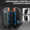 RHOTALL Charging Dock Compatible with Nintendo Switch 2 joycon Controllers, 4 in 1 Fast Charger Station for Switch 2 with LED Indicator and Charger Cable,Magnetic & Non-Slip Base Charging Accessories