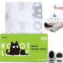 Cat Litter Box Robot 4 and 3 Waste Bags, 120 Pack Automatic Litter Box Bags, Thick Heavy Duty Cat Litter Box Liner Bags 25.2 x 15.7 IN