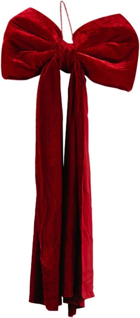 TTETTZ Christmas Velvet Bow,Wrapping Gift Supplies with Ribbon, Ornament Bowknot for Xmas Tree Decor, Home Festival Indoor Front Door Holiday Decorations, S