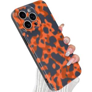 Phone Case for iPhone 13 Pro Case Rusty Tortoiseshell Print TPU Slim Phone Cover for Women Girls Grily Brown Shockproof Phone Cover for iPhone 13 Pro, Tortoise Print