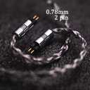 2 x Yongse White Zebra 0.78 2pin Earphone Upgraded Replacement Cable 7N Monocrystalline Copper Silver Plated IEM Monitors Headphone Audiophile Cables (4.4mm)