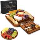 SMIRLY Charcuterie Boards Set - Large Bamboo Cheese Board Set - House Warming Gifts New Home, Wedding Gift for Couple, Bridal Shower Gift, Birthday Gifts for Women