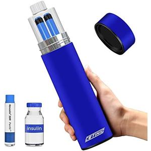 48H Insulin Pens Cooler Travel Case TSA Approved Diabetic Medicine Travel Cooler, Portable Insulin Medical Cooler - Bright Blue