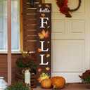 Hello Fall Wooden Porch Sign 45.2"H Large fall welcome sign for front porch Autumn Yard door decorations outdoor (Maple Leaf)