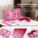 American Mahjong Tile Set with Pink Printed Carrying Bag, 166 Premium White Tiles, 4 All-in-One Color Racks/Pushers, Mah Jongg Sets, Complete Mahjong Game Set for Travel