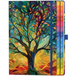 Password Book with Colorful Alphabetical Tabs (5.7" x 8.4")  Hardcover Internet Password Organizer for Website Logins, Home & Office Use, Tree Cover