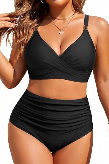 Aqua Eve Plus Size Two Piece Swimsuit - Women High Waisted Bikini Tummy Control Bathing Suit 2026 Swimwear, 18W