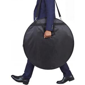 Sanwuta Crokinole Board Carrying Case 33 Inch Universal with Hook and Loop Pocket and Adjustable Strap Fits Octagonal Board Tabletop Game Bag, Black (33" x 33" x 3")