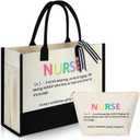 2 Pcs Retirement Gifts for Women Canvas Tote Bag Cosmetic Bag Retired Farewell Gifts for Retirees Coworker Teachers