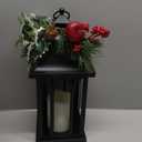 Taman Christmas Lantern, 15.5" Decorative Hanging Candle Lantern Metal Vintage Light Battery Operated for Outdoor Christmas Patio Garden, Table,Party Decor, 1 Pack