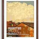 Solid Wood 14x18 Frame - Single Frame, Rustic Walnut 14 x 18 Poster Frame with Mat for 12x16, Picture Frames for Artwork, Puzzles, Photos and Movie Posters