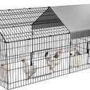 PawGiant Chicken Coop 86"40" Chicken Run Pen for Yard with Cover Outdoor Metal Portable Chicken Tractor Cage Enclosure Crate Outside for Small Animals Duck Rabbit Hen