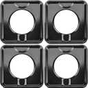 7.75" Square Drip Pan Heavy Duty Gas Burner 4 Pack SGP-400 Square Gas Range Drip Pans Black Porcelain Drip Pans Replacement for WP786333, AP6011553, PS11744751, Black