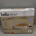 bella Make & Take XL Electric Skillet, Fits-anywhere kitchenware, EverGood Ceramic Coating, Adjustable Temperature & Dishwasher-Safe Tempered Glass Lid, Cast Aluminum Base, 1200 Watt, Oatmilk