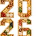 2026 Graduation Party Decorations Numbers Charcuterie Board Box - Bamboo Tray for Graduation Centerpieces - Class of 2026 Table Decoration for College High School