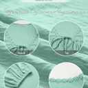 AlvaQ Womens Plus Size Tops Tie Front Long Lantern Sleeve V Neck Floral Applique Blouse Shirt L-4XL (Green, L)