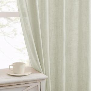 Joydeco Linen Curtains 96 Inch Length 2 Panel Sets,Light Filtering Curtains for Bedroom 52 Inch Wide Living Room Drapes with Back Tabs & Rod Pockets (W52 x L96 Inch, Oatmeal)