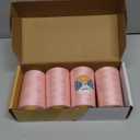 AK Trading 4-Pack Pink All Purpose Sewing Thread Cones (6000 Yards Each) of High Tensile Polyester Thread Spools for Sewing, Quilting, Serger Machines, Overlock, Merrow & Hand Embroidery