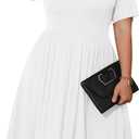 POSESHE Womens Plus Size Summer Dress 2026 Casual Short Sleeve Empire Waist Loose Fit Swing T-Shirt Dress with Pockets, Size: 4X-Large Plus
