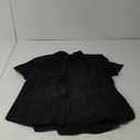 HOTOUCH Women Short Sleeve Button Down Shirts Business Work Fitted Collared Blouse Office Basic 2025 Summer Tops, XL