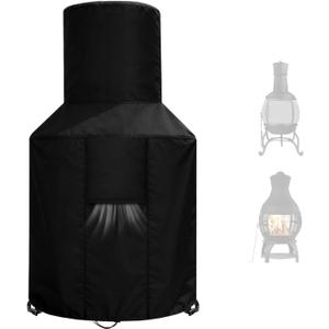 Patio Chiminea Cover - Durable, Weather-Proof Chiminea Fire Pit Cover, Heavy Duty 420D Oxford Water-Resistant chiminea outdoor fireplace Covers (48X25X13 inch)