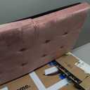 Folding Storage Ottoman, Long Ottomans Shoes Bench, Velvet Storage Chest Footrest Seat 31.5"x15.7"x15.7" (Pink, Large)