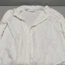 Astylish Womens V Neck Roll up Sleeve Button Down Blouses Tops (Medium, White)