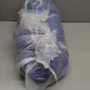 Chrisuno Women's Warm Winter Coat Velvet Puffer Jacket Quilted Faux Fur Hood (Blue)