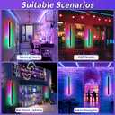 Mikeru 2pack 57inch Outdoor Wall Light Fixtures, RGB Long Exterior Wall Light 10%-100% Dimmable Smart Outdoor Light Fixtures Wall Mount Featuring Multiple Modes and 12 Colors for Patio Entryway