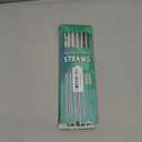 [Angled Tips] 5 Pcs 10" Reusable Bubble Tea Straws & Smoothie Straws, 0.5" Wide Stainless Steel Straw, Metal Straw for Boba, Tapioca Pearl, Milkshakes, Jumbo Drinks | 2 Cleaning Brushes