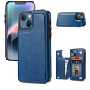 Wallet Case Compatible with iPhone 14, Slim Protective case with Card Holder,Premium PU Leather Kickstand Card Slots Case with a Screen Protective Glass for iPhone 14(6.1")-Deep Blue